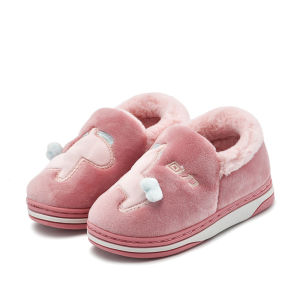 Warrior Kids Cotton Slippers Autumn and Winter Girl Babys Bag Heel Slippers Boy Little Child Indoor Fur Home Cotton Shoes