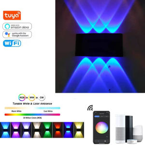 Tuya Smart RGB Waterproof  Wall LampWiFi App ControlWorks with Alexa and Google Home AC85-260V RGBCCT