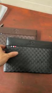 Ví cầm tay nam da cao cấp hợp thời trang Đeo cổ tay caro Màu Trơn DC9 ĐEN - NÂU (họa tiết sang trọng)