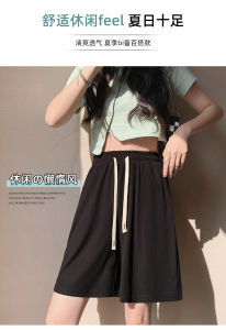 กางเกงขายาวทรงตรงเอวสูงสีเทาอเมริกันสำหรับผู้หญิง กางเกงขายาวทรงตรงหลวมๆ ทรงหลวมๆ ฤดูใบไม้ผลิและฤดูใบไม้ร่วง กางเกงขายาวทรงขากว้าง