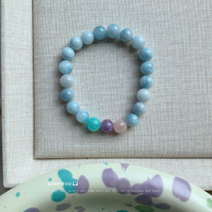 Sunny Zoo Natural Stone Bracelet Blue Purple Series Elegant White Enhancing Color Matching Hand Chain for Women Fashion Jewelry