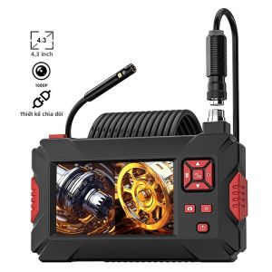 Camera Nội Soi Ống Kính Kép HD1080P Với Màn Hình 43 Inch Đầu Nối Hàng Không Kiểm Tra Đường Ống Chống Nước Pin 2600mAh Ghi Hình Video Đèn LED