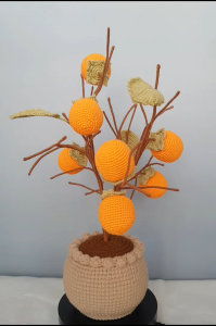 Chậu cây hồng móc len handmade – quà tặng decor để bàn xinh xắn | LuuHienYarn