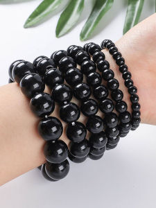 Natural Imitation Obsidian Crystal Bracelet Minimalist Men and Women Ethnic Style Bead Bracelet Hand Jewelry Factory Original Design