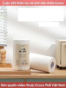 Khăn lau dùng 1 lần ECOCO siêu thấm hút Giấy lau thức ăn thấm dầu mỡ lau bếp chén bát đa năng thế hệ mới 24156
