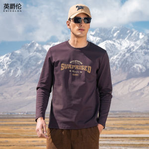 Áo Thun Nam Dài Tay Mùa Xuân Thu in Họa Tiết Thời Trang Áo Lót Cổ Tròn Thường Ngày Chất Liệu Polyester Áo Phông Hợp Thời Trang