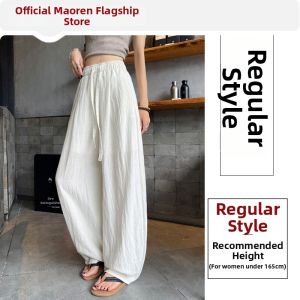 MiiOW | Lightweight Breathable White Drape Wide Leg Pants
