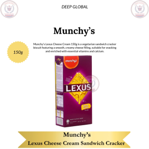 Munchys Lexus Cheese Cream Sandwich Cracker 150g Vegetarian Biscuit with Creamy Cheese Filling Essential Vitamins & Calcium