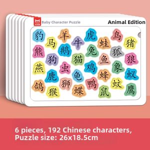 XIAOSHUGUOGUO | Educational Childrens Chinese Character Learning Puzzle Cards