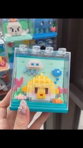 Ocean Worlds Box Pan Nie Mekansm Cute Animal Building Blocks Transparent Cover Gift Brick Toys Whale