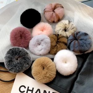 Tooyoo Retro Plush Versatile Girl Horsetail Hair Rope Japanese Style Simple Leopard Pattern Imitation Hair Loop