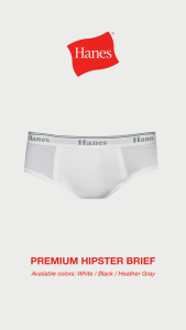 Hanes Heather Gray 3-Pack Premium Hipster Brief 1101
