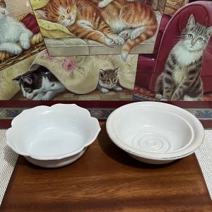 🇬🇧ENGLAND SURPLUS 2 pcs Assorted White Saucer Small Bowl