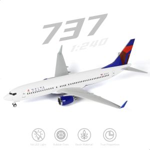 1/240 Scale collectible aircraft Delta B737 diecast resin Airplane Model Toy Kit with Stand Wheel for Aviation Gift or Decoratio