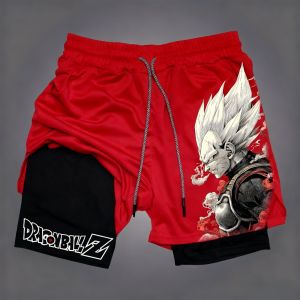 Bandai | 2026 Summer Dragon Ball Z Dark Inferno Spirit Goku 3D Printed Double-Layer Loose-Fitting Breathable Quick-Drying Short Pants