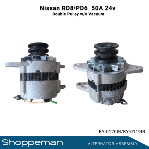 Alternator Assembly Nissan RD8 PD6 Truck 50AMP 24V Double Pulley without Vacuum BY-0120IR/BY-0119IR
