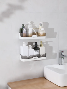 【1-3 Days Delivered】Bathroom Shelf  Punch Free Bathroom Accessories Rack Restroom Accessories Organizer Shelf Wall Mounted No-Drilling Shelf Rack Cosmetics Storage Rack