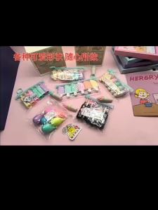 6 Pcs/Lot Cute Cartoon Highlighters School Office Stationery Students Drawing Supplies Kawaii Ice Cream Mini Paint Marker Pen