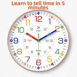 XIANGCAI | Quiet Learning Wall Clock for Childrens Rooms