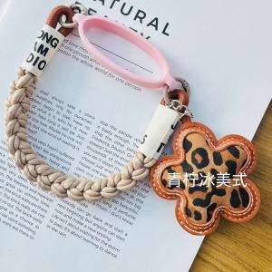 Portable Silicone Straw Cup Holder Pink Bow Knot Water Bottle Holder Handheld Lanyard Cup Cover for Everyone Dining Accessories