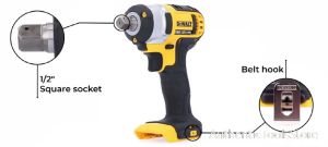DeWalt DCF880 Cordless Compact Impact Wrench 18V axis 1/2 "(4 hun) maximum torque 203Nm modelo DCF-880 (na may 2 baterya)