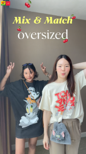 UNO เสื้อ Oversize Tom And Jerry ลิขสิทธิ์แท้