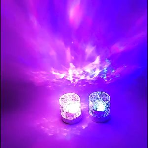 Lampu proyektor Crystal RGB Bulat Lampu Kado Aurora Meja Hias Usb Water Ripple Ambient Sensor sentuh