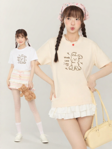 Gbiaior | Original Dog Letter Print Short Sleeve T-Shirts Womens Summer