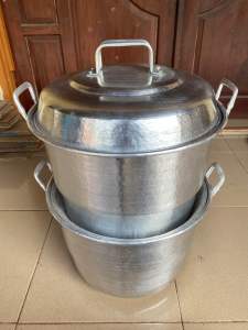 Dandang kukus alumunium tebal uk 38cm kapasitas 7Liter