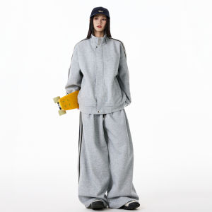 WUKONGYOUHUO | Retro Stripes Loose Fit Casual Sportswear Sets