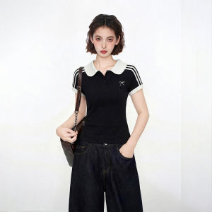 BAIDAIFEI | Slim Fit Polo Collar Two-Piece Illusion Short Sleeve T-Shirt