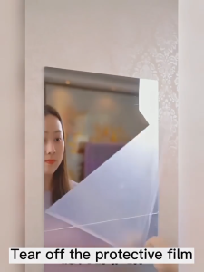 4Pcs Acrylic Mirror Stickers 30x30cm Flexible Split Mirrors Self Adhesive Mirror Wall Stickers Square Full Body Mirrors for Bathroom Home Wall Decor