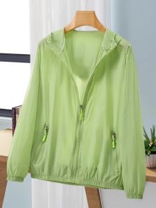 Áo Khoác Chống Nắng Mùa Hè Cho Nữ Áo Khoác Ngoài Ngắn Thường Ngày Mỏng Thoáng Khí Áo Chống Nắng Dài Tay Polyester Có Mũ Trùm Đầu