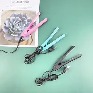 HD-768 Mini Hair Straightener Ceramic Plate Flat Iron - Temperature Control, Fast Heat Up, Super Straight Styles - White Ceramic