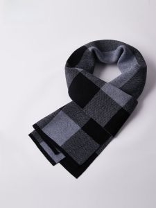 HENGYUANXIANG | Hengyuanxiang British Gentleman Style Knitted Wool Scarf Mens Plaid Warm Spring Autumn Fashionable No Cashmere Scarf