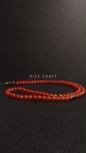 Kalung Tasbih Kecil Pria Wanita Keren Batu Kristal Merah Delima Siam Ori Asli 99 Butir
