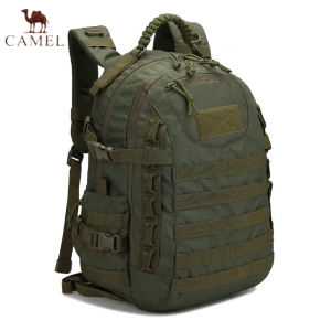 Camel 35L Capacity Tactical Backpack Waterproof Strategic Backpack PRELOVED With Paracord Handle Cordura Fabric  Large Capacity Sports Bag For Camping Hiking Planning