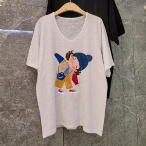V-Neck Cotton Short Sleeve T-Shirt for Summer Women