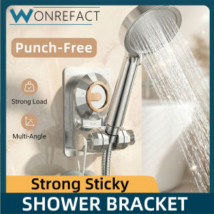 Adjustable Shower Head Holder Drill Free Strong Adhesive Wall Mount Bracket for HDB BTO Bathroom Space Saver Fast Dispatch