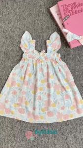 ByKiddos - Dress Motif FLOWER Anak Perempuan Lokal Free Handband / Dress Bayi Lucu Motif FLOWER Gaya Santai