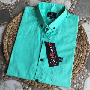 Kemeja pria polos bahan cigaret lengan pendek premium