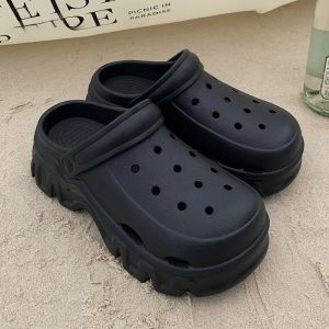 Thick Bottom EVA Clog Shoes Creative Heart Bear Summer Outdoor Wear for Women Casual Hollow out Slip-On Flat Heel Sandals
