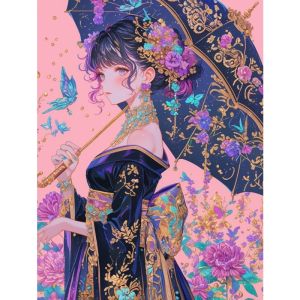 KAYOU | Acrylic Paint By Numbers SUmbrella Woman Beautiful Painting By Numbers on Canvas Coloring By Number for Adults Paint Digital Art