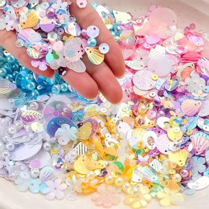 Ins Style Colorful Irregular Flower Pattern Mixed Style Mixed Size Sequin Beads DIY Clothing Accessories Decorative Beads