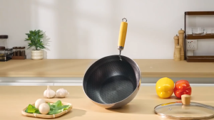 LILIER 304 Stainless Steel Honeycomb Wok Non Stick With Lid Suitable For All Stoves