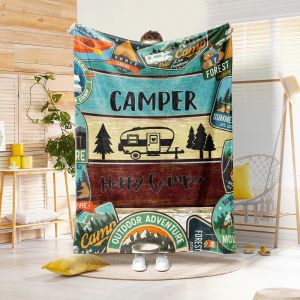 VIKAMA สนุก Camping Wind Flannel ผ้าห่มฤดูร้อน Field Camping ผ้าห่ม Nap ผ้าห่มเครื่องปรับอากาศ