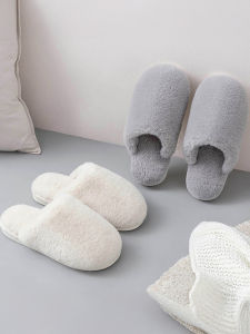 JIFANPAUL | Soft Rabbit Fur Thickened Quiet Slippers for Men and Women Autumn Winter Season