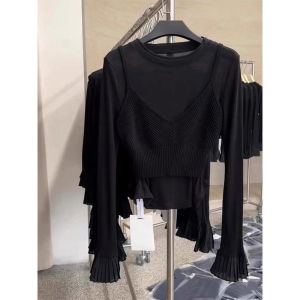 Stylish Womens Vest and T-Shirt Set Knit