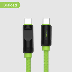 Hagibis | Hagibis USB C Fast Charger Cable With LED Display PD 240W 40Gbps Video Cord Compatible with Thunderbolt 4/3 For iPhone 17 Laptop