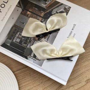 Red Satin Hair Clip Butterfly Knot Duckbill Clip Womens Hair Accessories 3D Embellished Hair Grips Adorable Girls Headwear